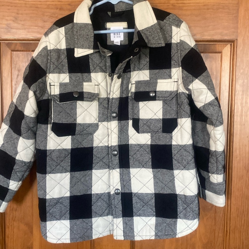 GAP Kids Plaid Jacket black & white. Size S